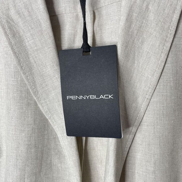 Womens 100% Linen Sleeveless Beige Vest Coat Italy Career Boho Chic NEW - Picture 5 of 11